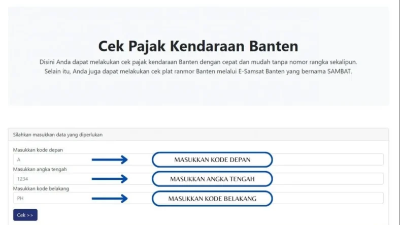 Cara Cek Pajak Kendaraan Banten